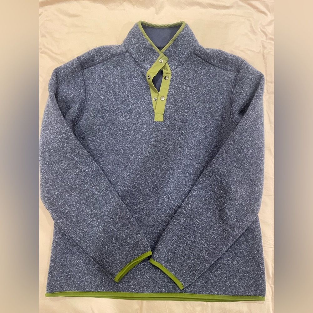 Bonobos Gray and Green Zip-Up Sweater
